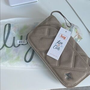 Lug Beige Wristlet Clutch